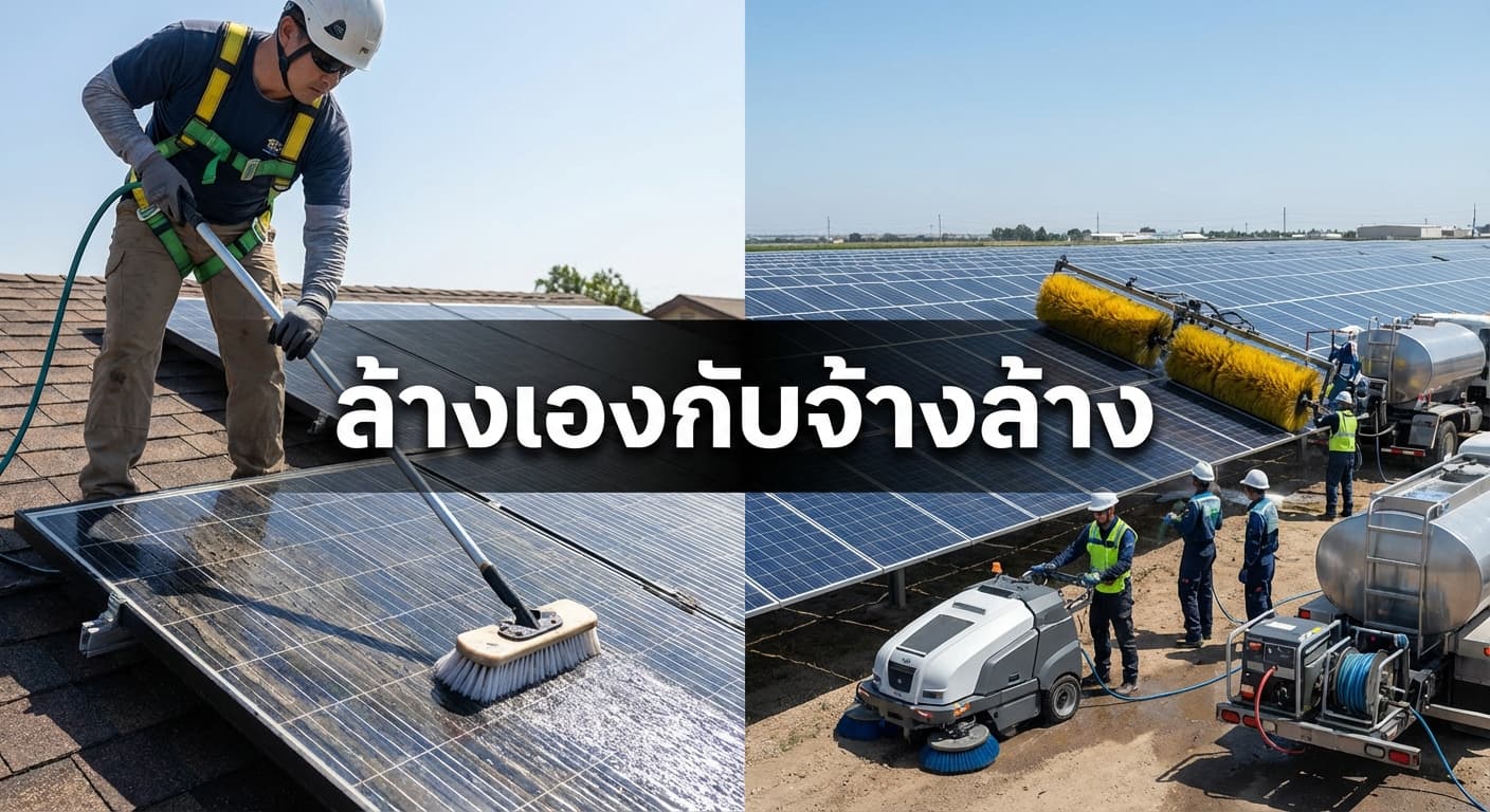 ล้างเองหรือจ้างดี? เทียบชัดๆ การล้างแผงโซล่าเซลล์ในนครสวรรค์